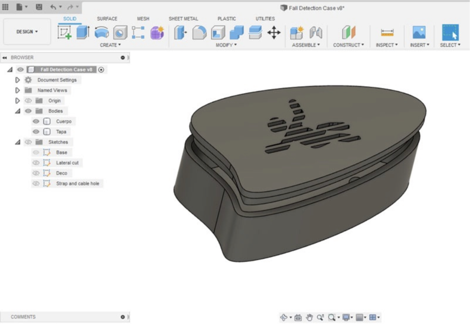 Figure 2 - 3D printed case design.