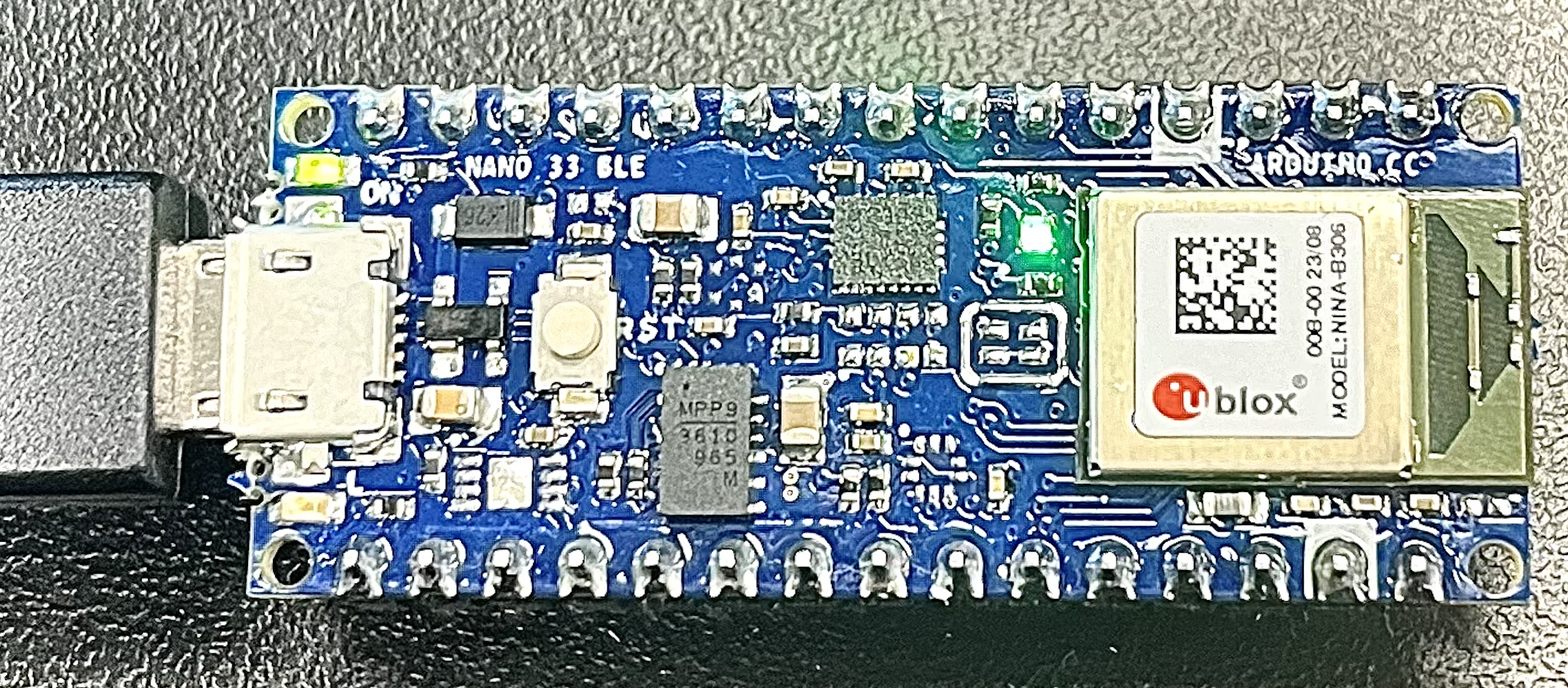 Figure 4 - Arduino Nano 33 BLE Sense Board Inbuilt LED lights up Green after detecting a Stand